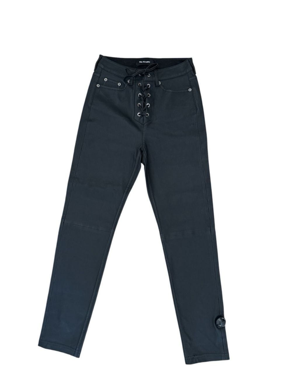 The Kooples Rocky Lace Up Black Leather Pants NWT Size 34